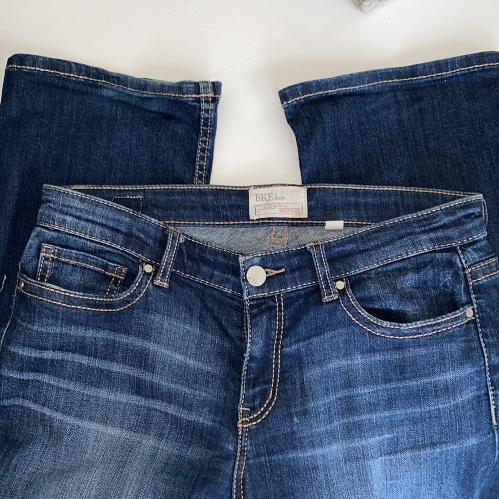 ❌SOLD❌BKE Payton Bootcut BUCKLE Jeans Mid-Rise Dark Wash Stretch Denim 27x33 - Picture 8 of 16